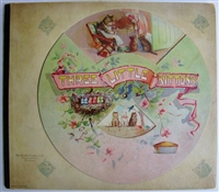 The Three Little Kittens, 1899 movable book by DeWolfe Fiske & Co., featuring a rare revolving volvelle cover showing 8 scenes. Fine condition, original boards.