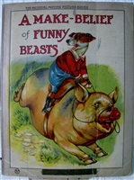 Antique Movable Make Belief Of Funny Beasts  - Movable book - The Pictorial Moving Picture Books