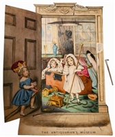 Antiquarians Museum hand colored movable print by Dean and Co circa 1840s with lift the flap mechanism early example of movable book before Dean and Son pop up books