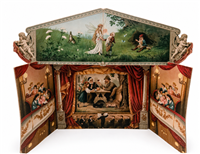 Adolf Sala Fairy Tale Panorama English edition deluxe music version in original box illuminated scrolling panorama Berlin circa 1890 with glassine backed scenes