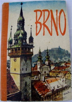 Brno pop up book by Vojtech Kubasta published by Merkur in 1967 first edition Czech language movable book with six double page pop ups including Spilberk Janacek Theatre and the Dragon of Brno