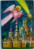 Kubasta Betlem Charita 1967 nativity pop-up in Fine condition with complete original parts and colorful layered 3D tableau