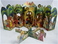 Vanocni Betlem 1968 Kubasta nativity with both original interlocking freestanding figures in Near Fine condition