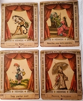 Grand theatre en Actions circa 1884 by A Capendu   Complete Set of 4 Separate Antique Theater Pop-Up Books Originally by Gustav Loewensohn Four Layer Dioramas with Red Ribbon Mechanism