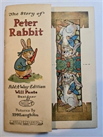 Peter Rabbit Foldaway Edition 1917 movable book with cutout figures and fold-out scene by Will Pente, published by Reilly and Lee Co Chicago