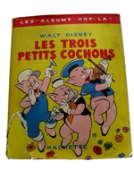 Les Trois Petits Cochons Disney movable book 1949 Hachette with dust jacket and 5 working movables