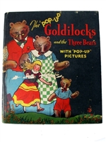 1934 Goldilocks and the Three Bears Blue Ribbon pop-up book with 3 color pop-ups by Lentz and Cloud