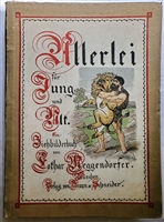 Antique Movable Book Meggendorfer  Allerlei fur Jung und Alt - First German edition. With 8 movable color-lithographed plates