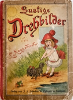 Antique Movable Book Meggendorfer  Meggendorfer Lustige Drehbilder - Scarce Movable Volvelle changing faces Book - 1892