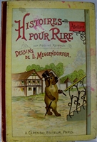 Histoires Pour Rire French Meggendorfer movable book by A Capendu with six working pull-tab scenes including Artistic Pussy and other animal tales