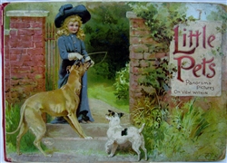Nister Little Pets pop-up grotto book with four chromolithograph stand-up scenes, ca. 1890, published by Ernest Nister and E. P. Dutton