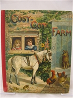 Raphael Tuck Cosy Cot Farm Pop Up Book with two original double page pop ups and verses by Clifton Bingham A charming 1896 farm themed pop up book with all parts intact and vibrant chromolithographed plates printed in Saxony
