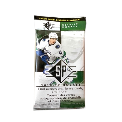 PAP 2018-19 Upper Deck SP Hockey Hanger Pack #2