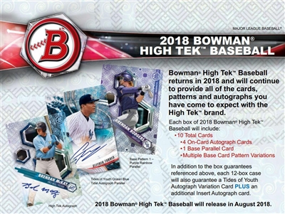 2018 Bowman High Tek Baseball Case Break #2 (1 Spot)