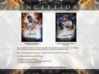 2018 Inception Baseball Case Break FILLER #6 (1 spot)