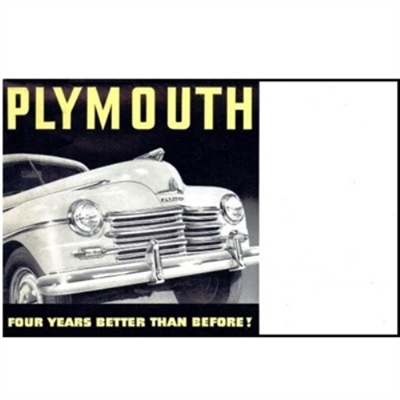 9.5"x 12" 16-page showroom sales catalog for 1946 Plymouth