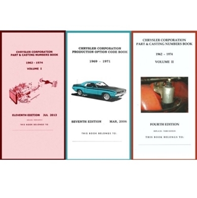 Pocket Decoding & Casting Number Book Set for 1969-1971 Plymouth - Dodge - Chrysler - Imperial