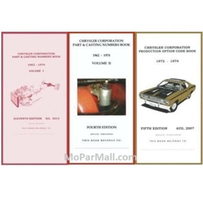 Pocket Decoding & Casting Number Book Set for 1972-1974 Plymouth - Dodge - Chrysler - Imperial