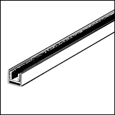 (2) 48" lengths of polished stainless steel sliding window channel