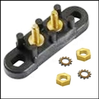2-pole connection blocks with brass #10 studs