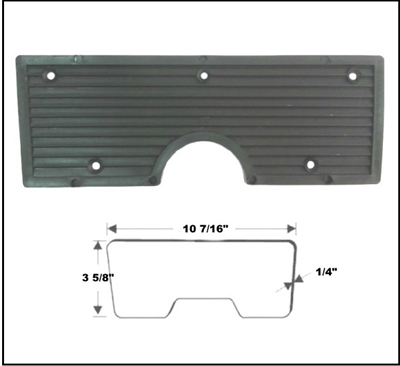 Molded plastic pad protects the inside of the boat's transom from the motor's thumb screw washers