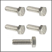 (5) 5/16" x 1/4" long fine thread stainless steel hex bolts for Mercury KF9/KG9; Mark 30/35A//40/50/55/55A/58/58A/75/78/78A and 1960-62 Merc 300/350/400/450/500/600/700/800/850/1000 outboards