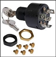 Ignition-starter-choke switch for vintage electric start outboards with both magneto and battery ignition