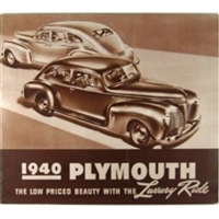 Sepia tone 8" x 10.5" 12-page original showroom sales catalog for 1940 Plymouth P9 - P10
