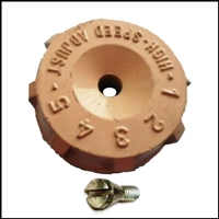 Carburetor high-speed mixture needle dial with screw for 1954-56 Evinrude - Gale - Johnson 25 - 30 HP outboards