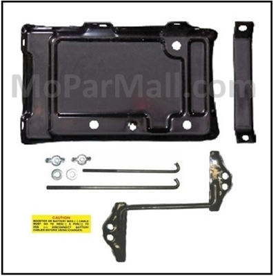 9-Piece battery tray and hold-down set for 1962-65 Plymouth Blevedere - Fury - Satellite - Savoy; 1962 Dodge Dart and 1962-65 Dodge Coronet - Polara - 330 - 440