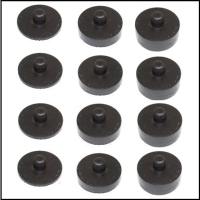 12-piece set of rubber body/cab/box to frame cross member mounting spacers for 1954-71 Dodge conventional cab trucks, Town Wagons and Town Panels