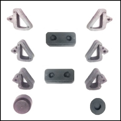 10-piece rubber hood bumper package for 1958-60 Dodge conventional cab trucks and 1958-66 Dodge Town Wagon - Town Panel