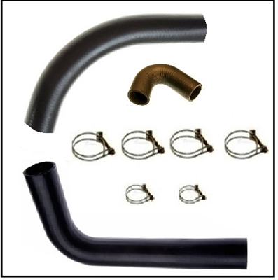 9-piece molded radiator/by-pass hose and OE-style clamp set for all 1951-54 Chrysler Imperial - New Yorker - Saratoga 331 Hemi