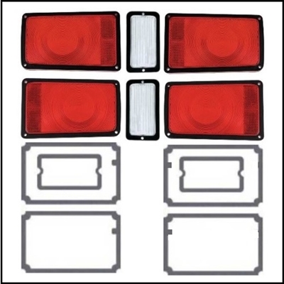 New or used MoPar tail/back-up lamp lenses with gaskets for 1971 Dodge Charger - SuperBee with chrome rear bumper