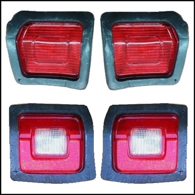 Tail - stop - reverse - turn signal  lamp lenses for 1973-74 Dodge Dart fastback