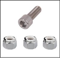 (3) stainless steel locknuts and (1) stainless steel socket bolt for attaching the lower unit to the midsection on all Mercury Mark 35A - 55 - 58 and 1960-61 Merc 300 - 350 - 400 - 450 - 500 outboards