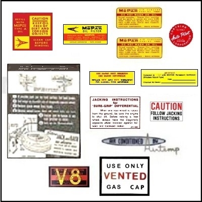 13-piece decal set for 1959 DeSoto Aventurer - FireDome - FireFlite - FireSweep