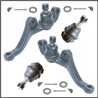 upper ball joints and (2) lower ball joint/steering arm assemblies for 1965-68 Plymouth Fury - Dodge Monaco/Polara - Chrysler with drum brakes and 1969-73 Fury - Monaco - Polara - Chrysler with disc and drum brakes