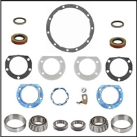 18-piece rear axle bearing, bearing end-play adjuster, axle shaft gaskets & differential gasket package for 1963-74 Dodge D100 trucks & 1964-70 A100/A108 trucks & vans with 8 3/4" rear axle