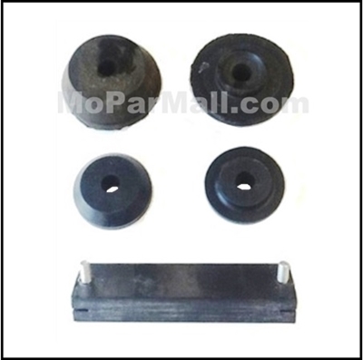 5-piece set consisting of (1) front engine mount; (2) bell housing upper mounts and (2) bell housing lower mounts