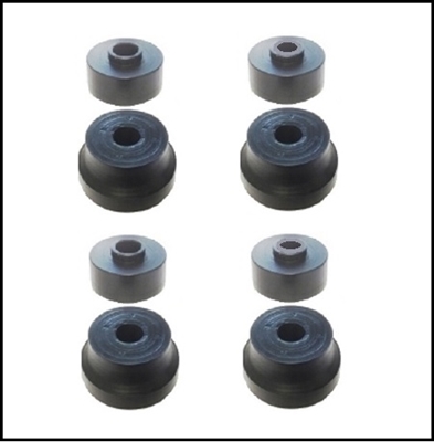 (4) upper and (4) lower molded rubber cab-to-frame insulators for most 1956-60 Dodge Trucks