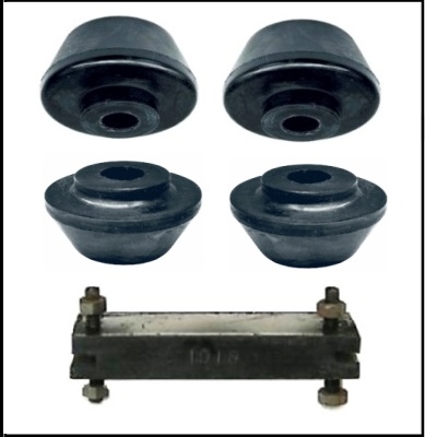 Front engine mount insulator, (2) rear upper insulators, (2) rear lower insulator
