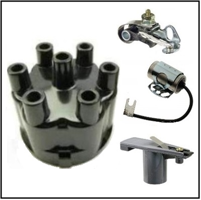 PN 1889424 distributor cap with points, rotor and condenser for 1960-61 Plymouth - Dodge Dart - Valiant - Lancer - Dodge Trucks with 170-225 CID 6-cyl