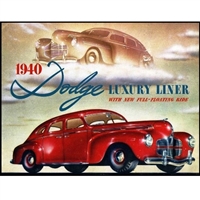 24-page 11"x 9" deluxe color showroom sales catalog for all 1940 Dodge D-14 DeLuxe and D-17 Special
