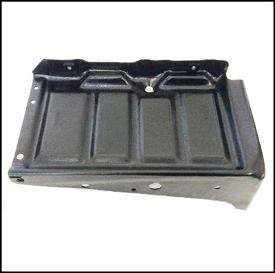 Sand-blasted and powder-coated used battery support bracket or 1960-61 Plymouth Belvedere - Fury - Savoy; 1960-61 Dodge Dart - Polara; 1962 Dodge 880; 1960-61 DeSoto; 1960-64 Chrysler and 1960-66 Imperial