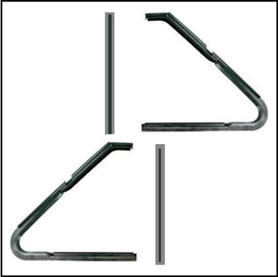 PN 1455200/1 - 1478202/3 molded vent window gaskets with division bar channels for 1953-54 DeSoto - Chrysler