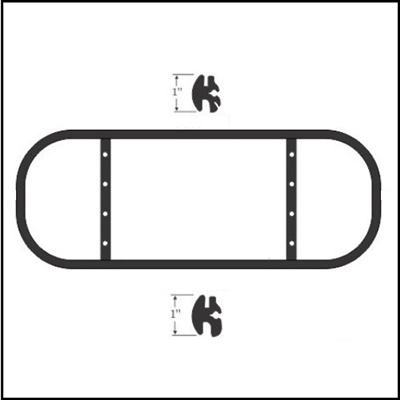 PN 1333682 3-section rear window weatherstrip for 1949-50 Chrysler Royal - Windsor - Saratoga - New Yorker - Imperial club coupes