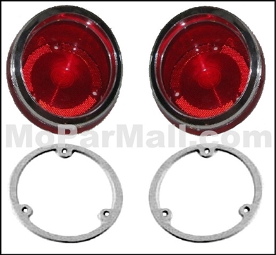 Tail lamp lenses, bezels and gaskets for 1963 Dodge Dart 270 and Dart GT