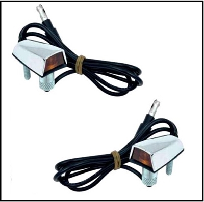 PN 2930781 - 2930414 RH & LH fender-mounted turn signal indicator lamp assemblies for 1969 Plymouth B-Body