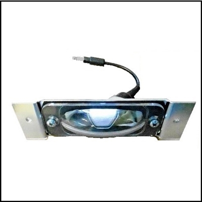 PN 2483297 - 2575059 tag light assembly with correct MoPar markings for 1970-74 Dodge E-Body